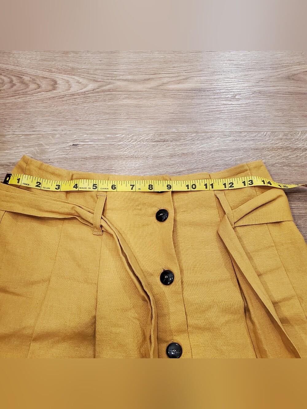Sezane Mustard Button-Front Midi Skirt - Picture 7 of 7